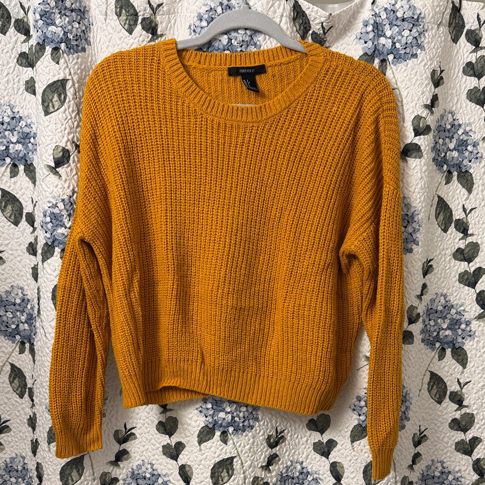 Forever 21 Mustard Crew Neck Sweater